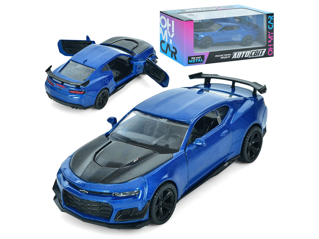 Машинка інерційна металева Chevrolet Camaro, 16 см, відкриваються двері, АвтоСвіт