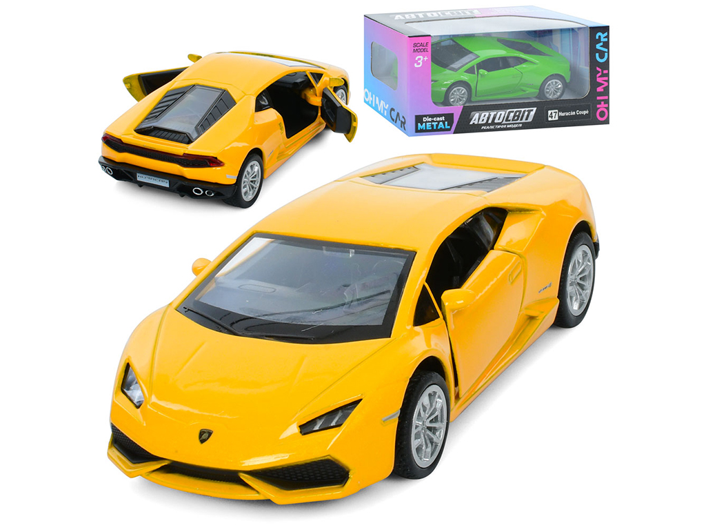 Машинка инерционная Lamborghini Huracan 12,5 см, металлический корпус, АвтоСвіт