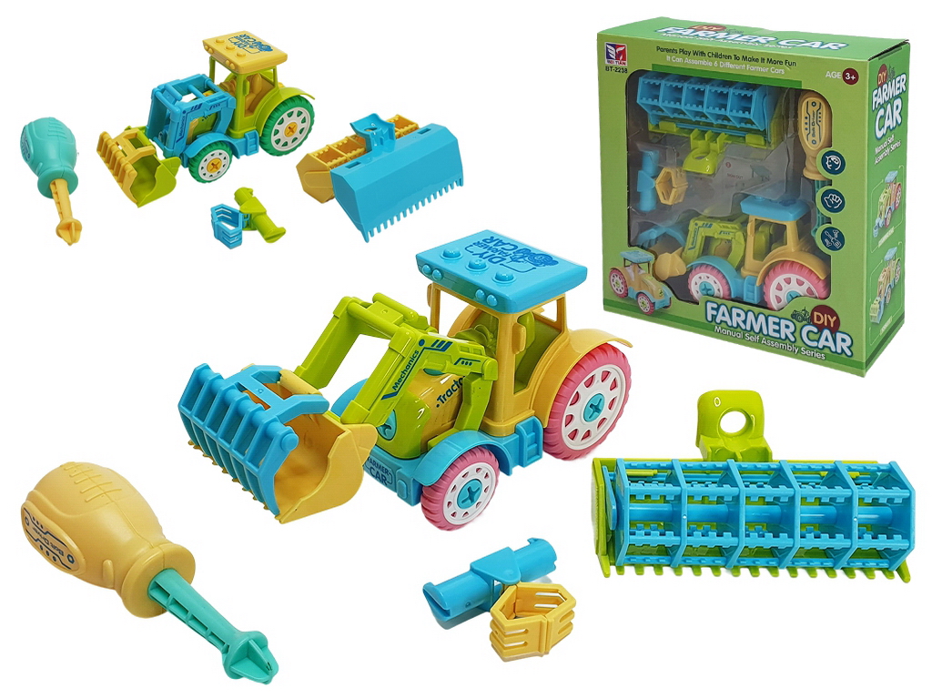 Конструктор на шурупах Трактор-Сільгосптехніка BT-2238, з викруткою, BabyToys
