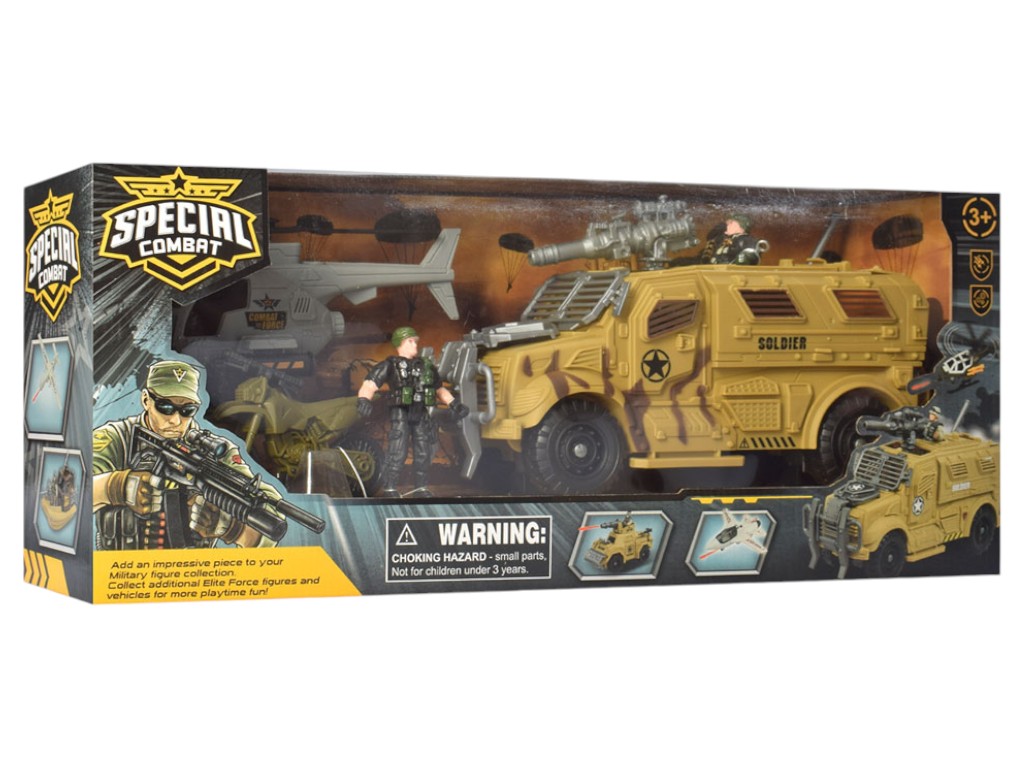Игровой набор военной техники, бронемашина, вертолет, фигурки