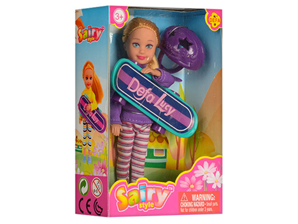 Лялька з скейтом 13.5 см. Defa Lucy 8295