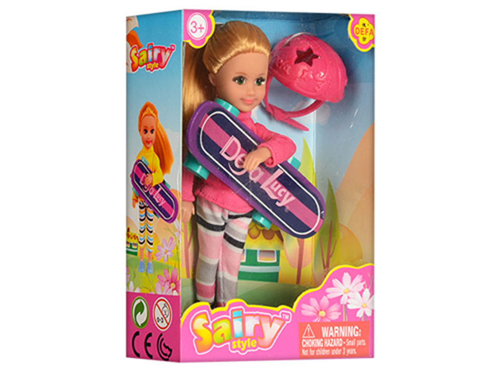 Лялька з скейтом 13.5 см. Defa Lucy 8295