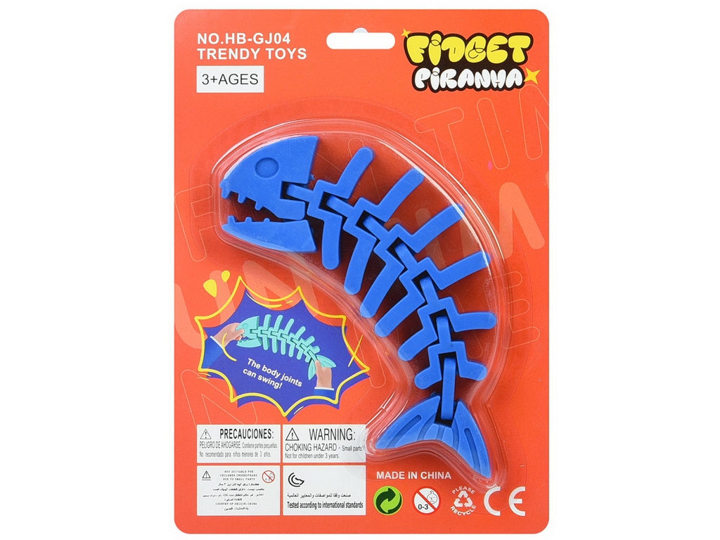 Игрушка антистресс фиджет пиранья HB-GJ04 16, 4 вида; (цена за 1шт)