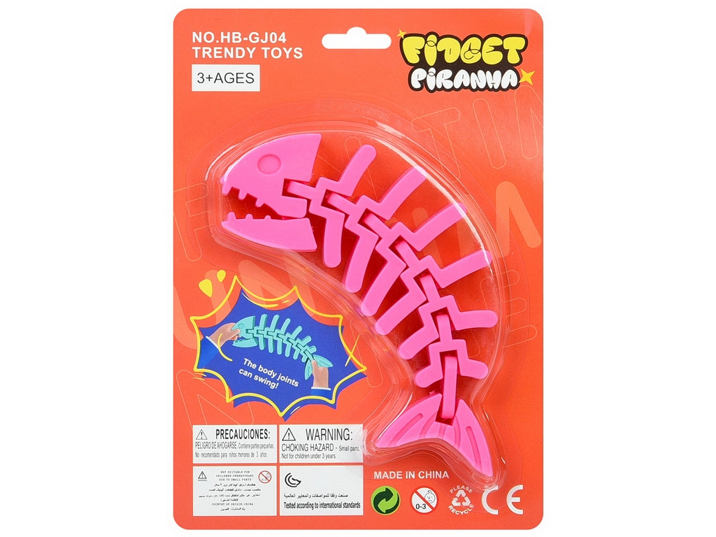 Игрушка антистресс фиджет пиранья HB-GJ04 16, 4 вида; (цена за 1шт)