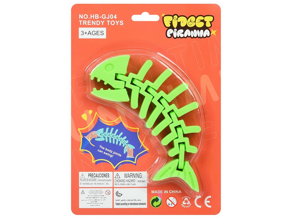 Игрушка антистресс фиджет пиранья HB-GJ04 16, 4 вида; (цена за 1шт)