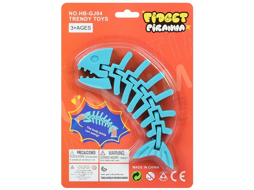 Игрушка антистресс фиджет пиранья HB-GJ04 16, 4 вида; (цена за 1шт)