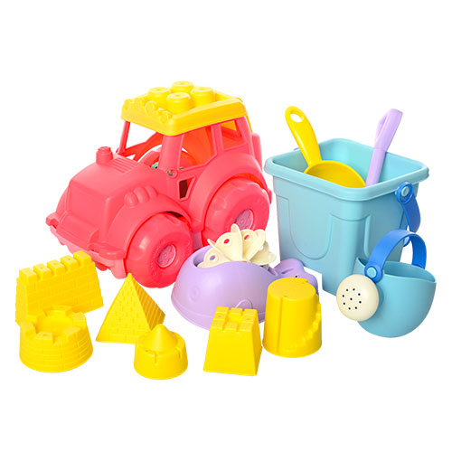 Набор для песочницы с трактором HG-778, 33 см, с ведерком и формочками, BabyToys