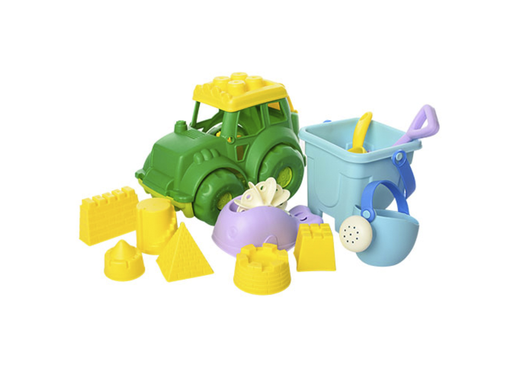 Набор для песочницы с трактором HG-778, 33 см, с ведерком и формочками, BabyToys
