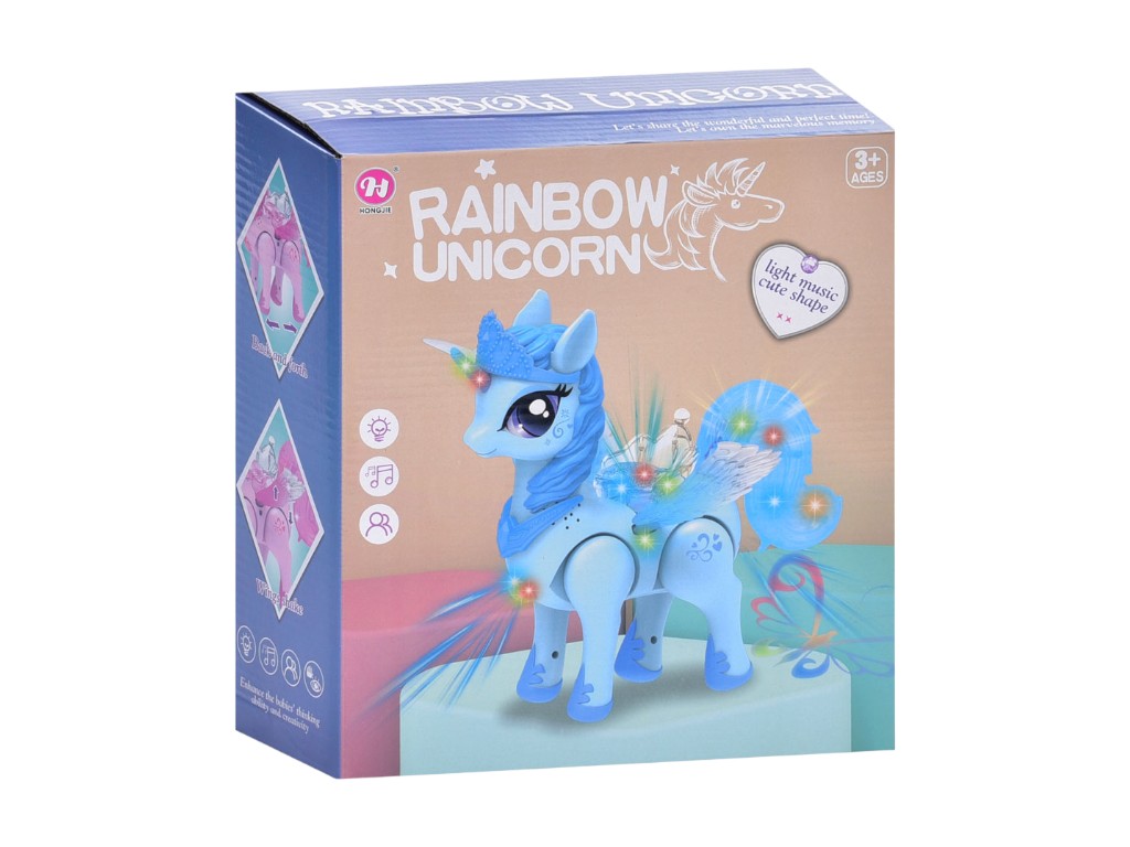 Іграшка єдиноріг музичний Unicorn HJ708, 24 см, ходить та рухає крилами, світло і звук