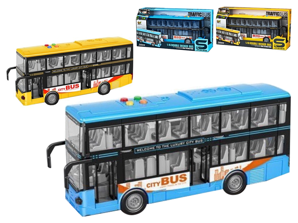 Іграшковий двоповерховий автобус Traffic Bus зі світлом, звуком, 28 см, 2 кольори