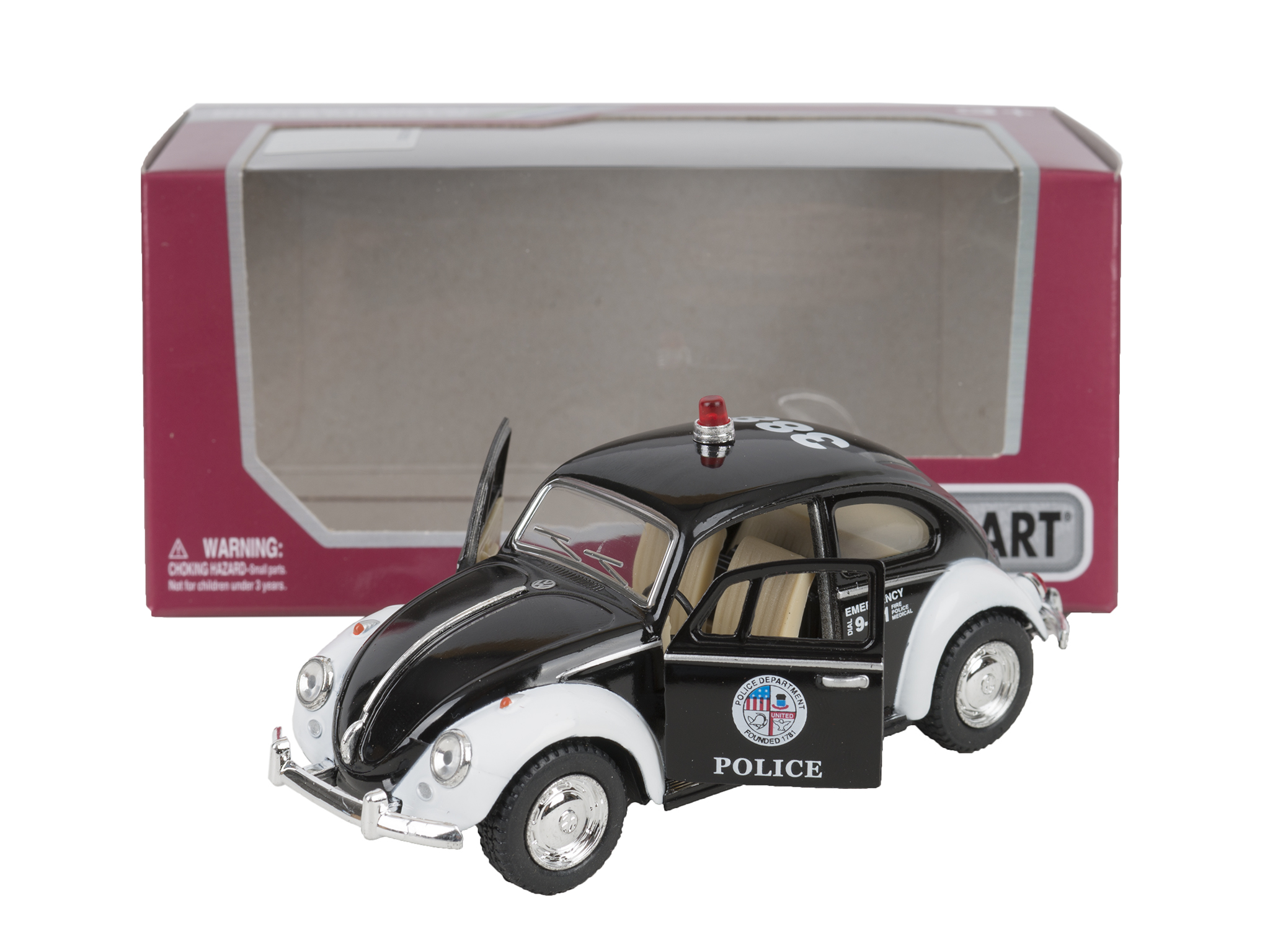 Машинка металева інерційна VOLKSWAGEN CLASSICAL BEETLE POLICE. Kinsmart KT 5057 WP