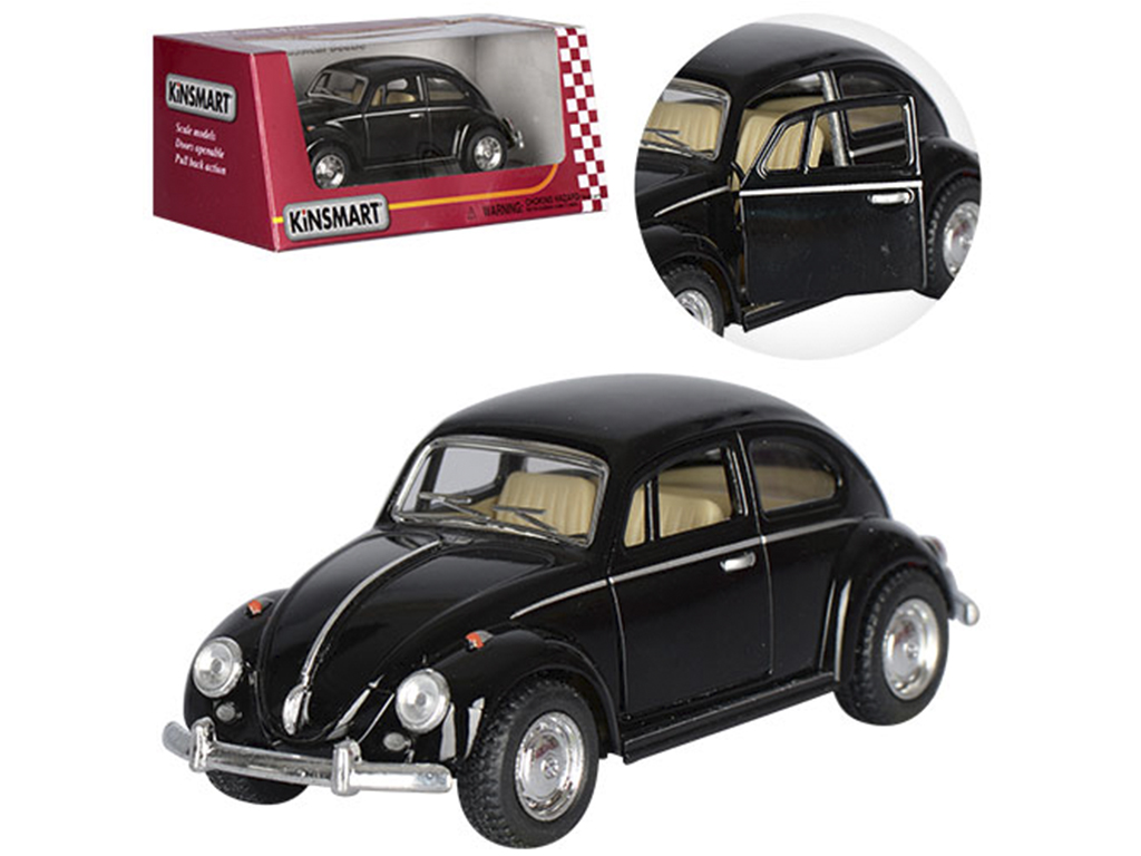 Машинка инерционная металлическая Volkswagen Classical Beetle 12 см, открываются двери, Kinsmart