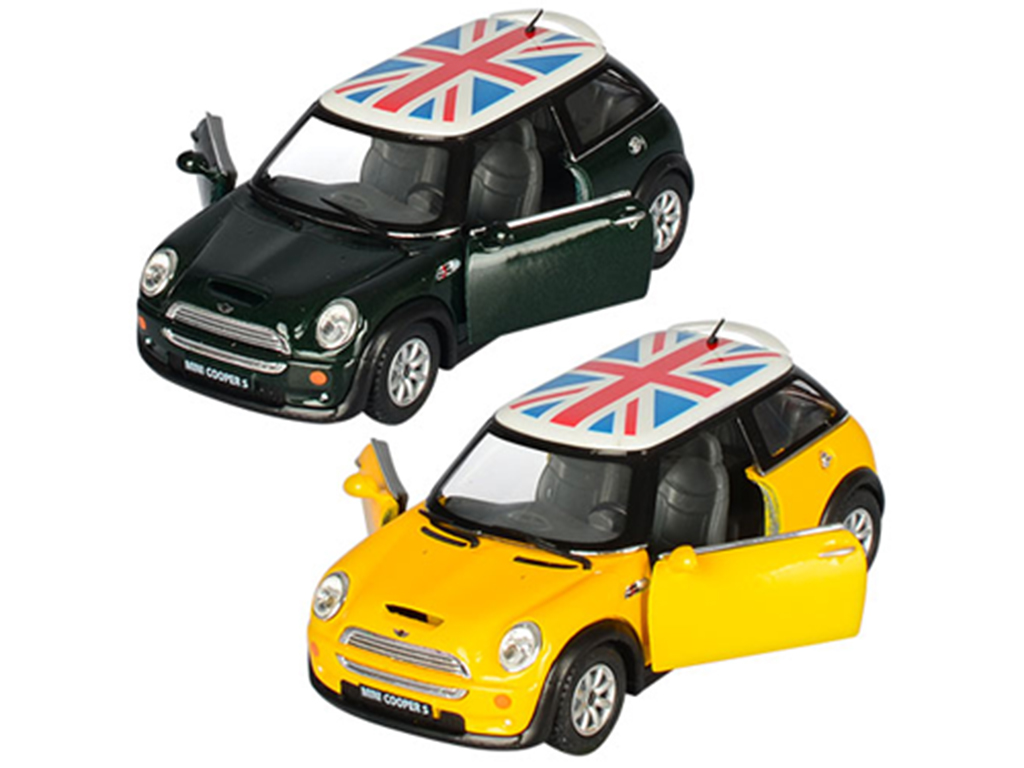 Машинка металлическая инерционная MINI COOPER S WITH FLAG. Kinsmart KT 5059 WF