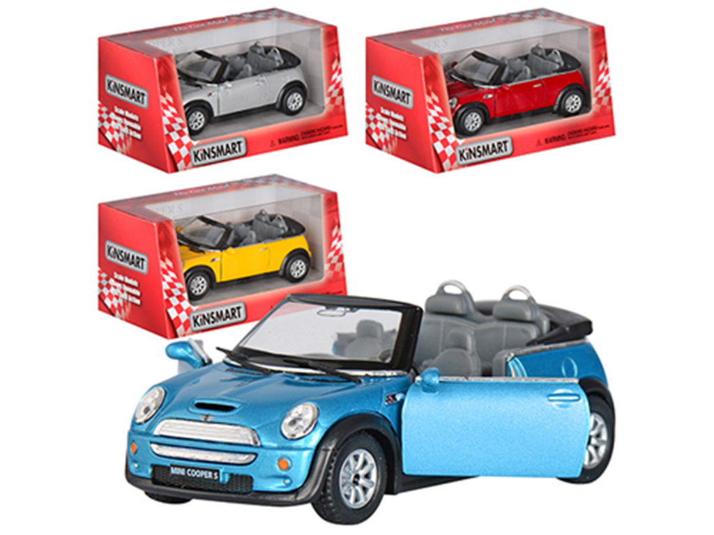 Машинка металева інерційна MINI COOPER S CONVERTIBLE. Kinsmart KT 5089 W
