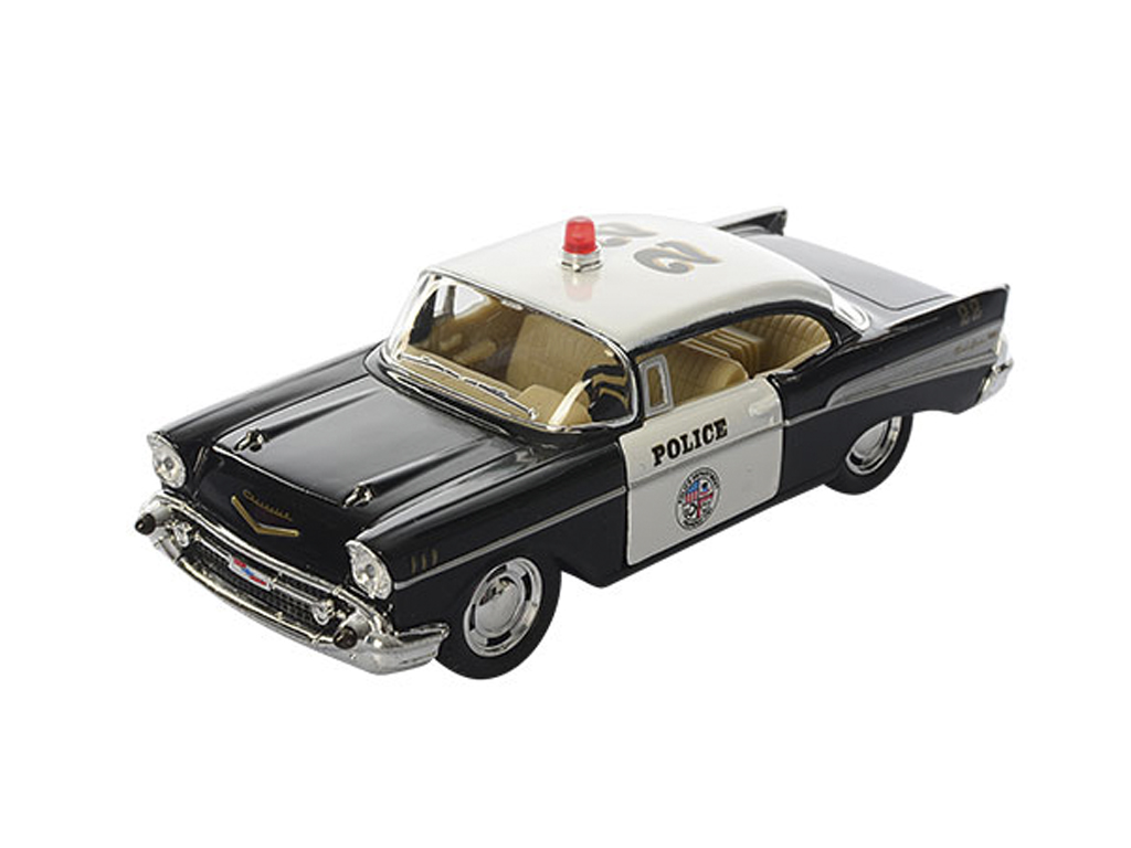 Машинка металева інерційна CHEVROLET BEL AIR POLICE 1957. Kinsmart KT 5323 W