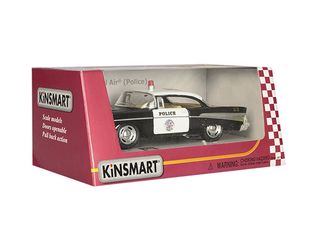 Машинка металева інерційна CHEVROLET BEL AIR POLICE 1957. Kinsmart KT 5323 W