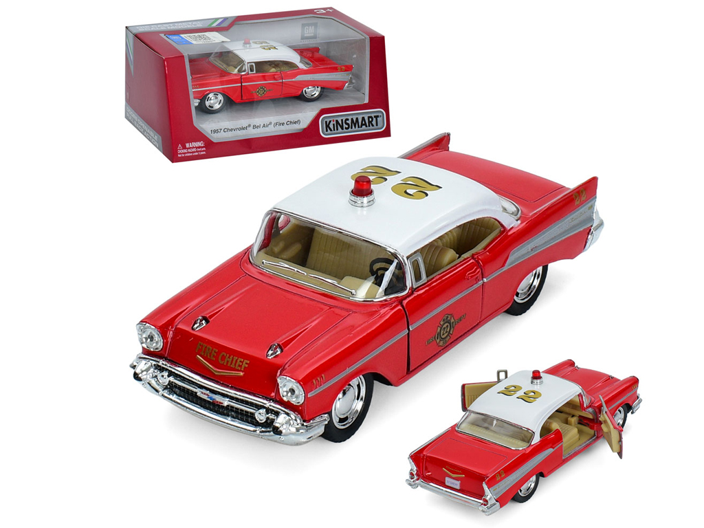 Машинка металева інерційна CHEVROLET CORVETTE FIRE CHIEF 1957. Kinsmart KT 5325 W