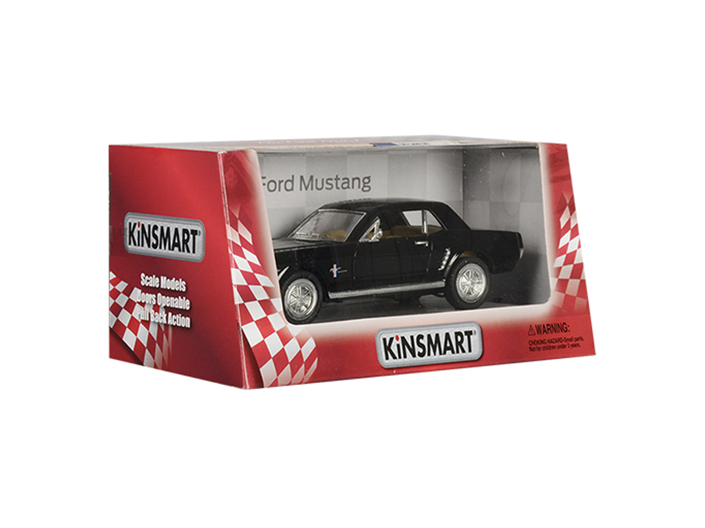 Машинка інерційна металева Ford Mustang 1964, KT5351W, 12,5 см, відчиняються двері, Kinsmart