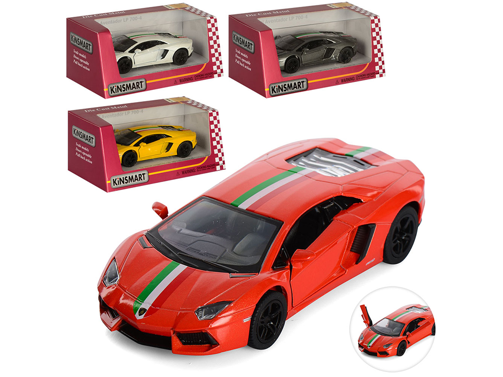 Машинка інерційна металева Lamborghini Aventador LP 700-4, відчиняються двері, Kinsmart