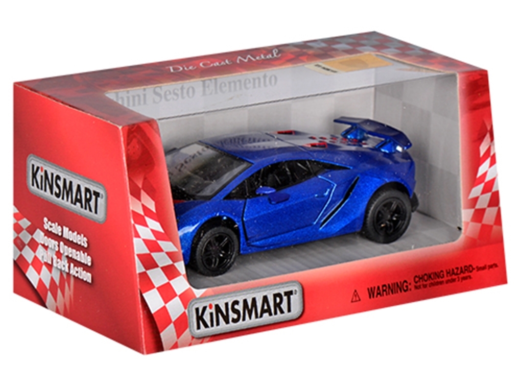 Машинка інерційна металева Lamborghini Sesto Elemento, 13 см, відчиняються двері, Kinsmart
