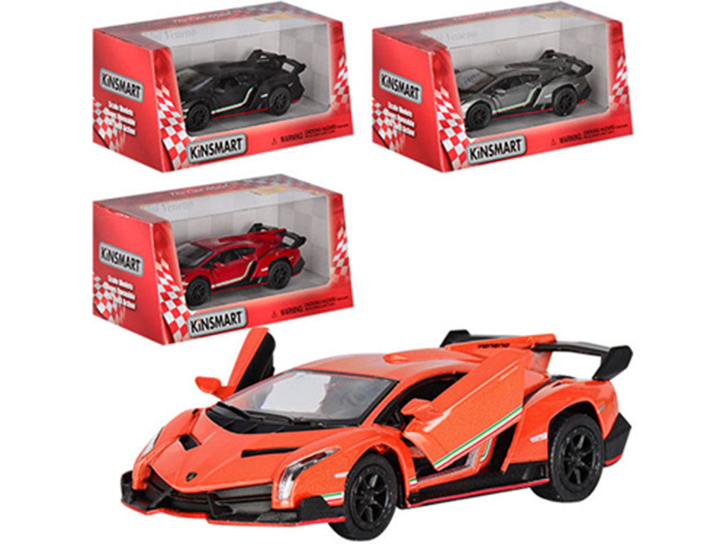 Машинка металева інерційна LAMBORGHINI VENENO. Kinsmart KT 5367 W