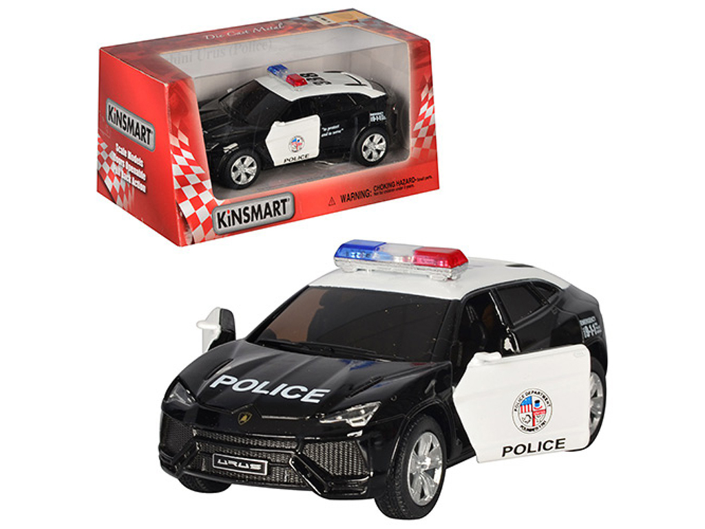 Машинка інерційна Lamborghini Urus Police KT5368WP 16 см, відкриваються двері, Kinsmart