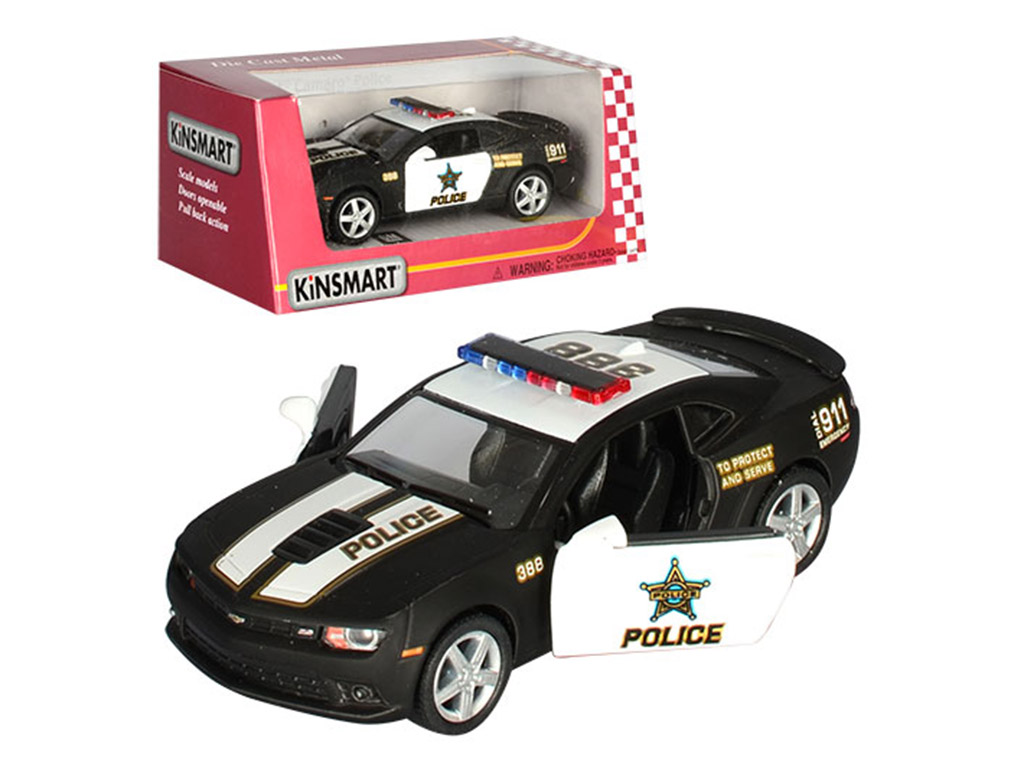 Машинка інерційна Chevrolet Camaro Police KT5383WP 16 см, відкриваються двері, Kinsmart