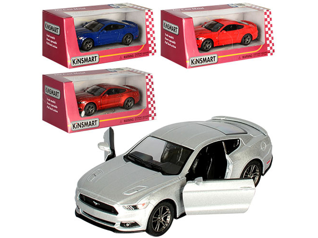 Машинка інерційна металева Ford Mustang GT, 12 см, відкриваються двері, Kinsmart
