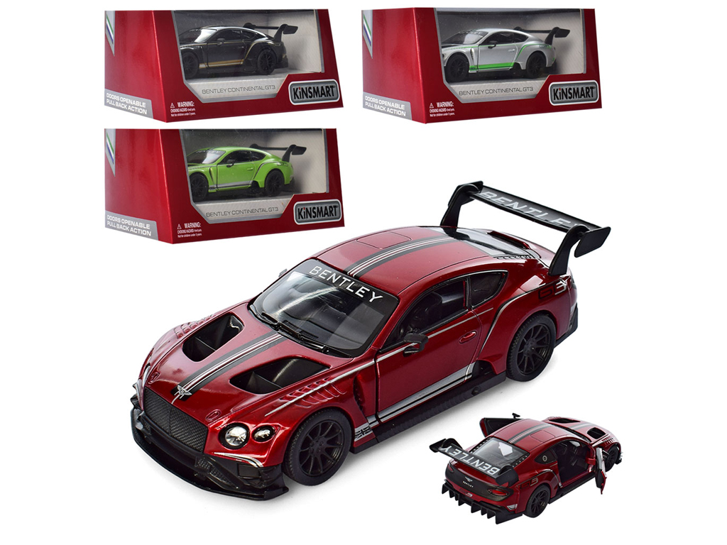 Машинка інерційна металева Bentley Continental GT3 16 см, відкриваються двері, Kinsmart