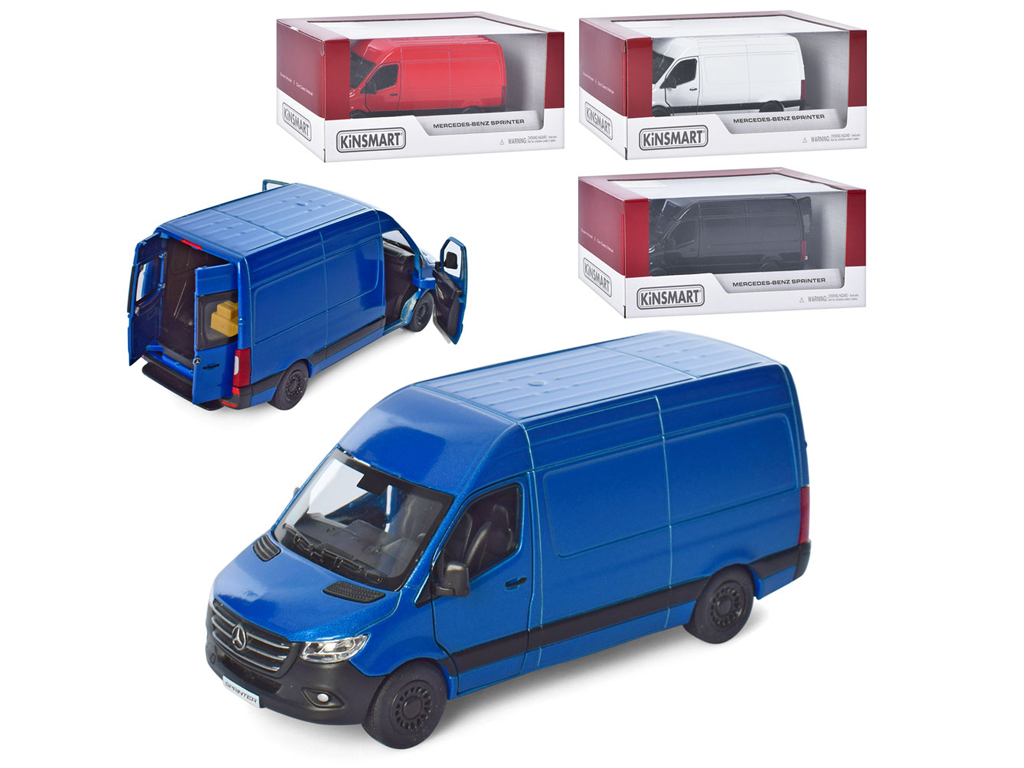 Машинка інерційна металева Mercedes-Benz Sprinter Kinsmart, 16 см, відкриваються двері, Kinsmart