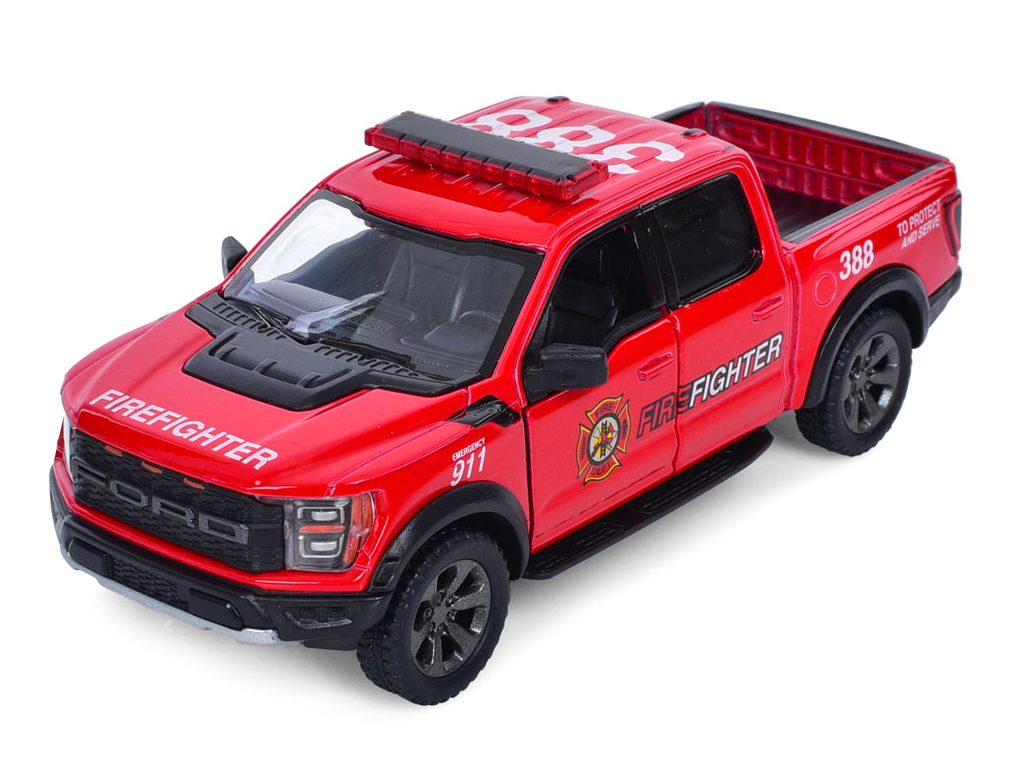 Машинка металлическая инерционная Ford F-1 2022 Raptor Police Kinsmart KT5436WPR
