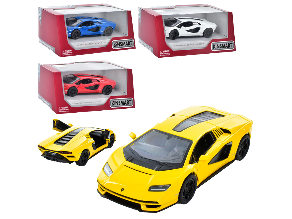 Машинка інерційна металева Lamborghini KT5437W, 12 см, відчиняються двері, Kinsmart