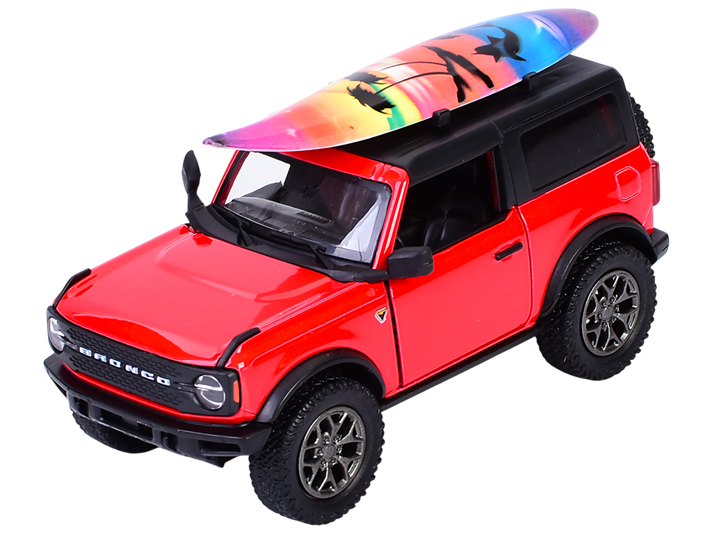 Модельная машинка Kinsmart с доской для серфинга, 12,5 см, инерционная, дверь открывается, 4 цвета