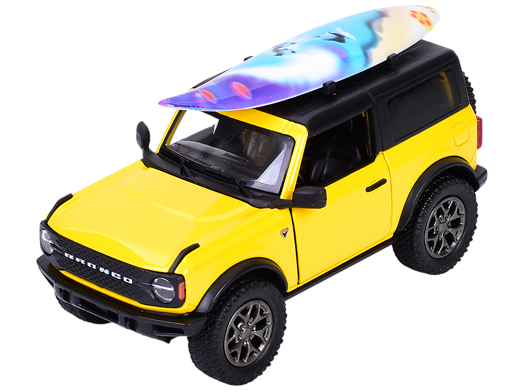 Модельная машинка Kinsmart с доской для серфинга, 12,5 см, инерционная, дверь открывается, 4 цвета
