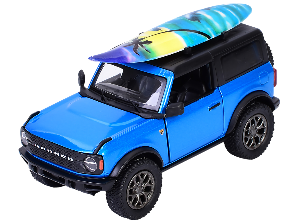 Модельная машинка Kinsmart с доской для серфинга, 12,5 см, инерционная, дверь открывается, 4 цвета