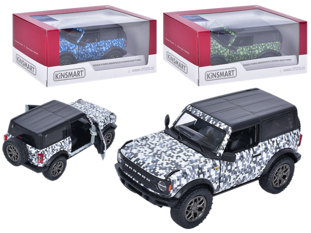 Машинка металлическая инерционная Джип 2022 Ford Bronco Camo Edition. Kinsmart KT5445WB
