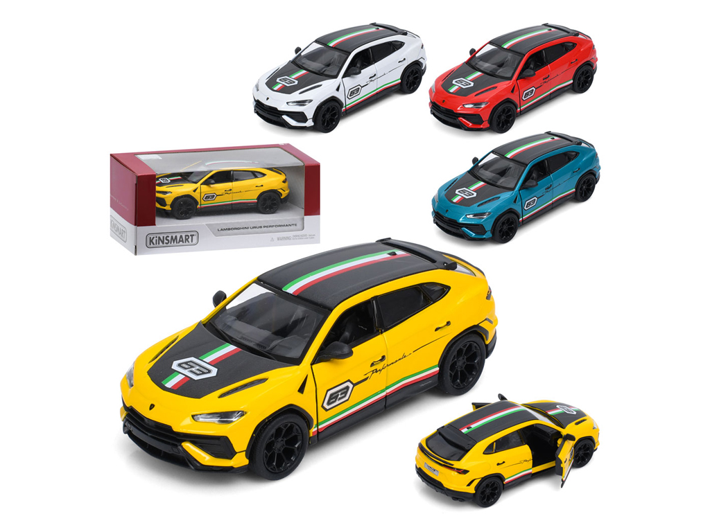 Джип металевий інерційний Lamborghini Urus Performante 12,5см, Kinsmart KT5447WF