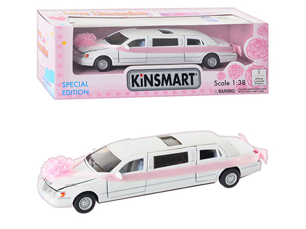 Машинка металева інерційна LOVE LIMOUSINE WEDDING WHITE. Kinsmart KT 7001 WW