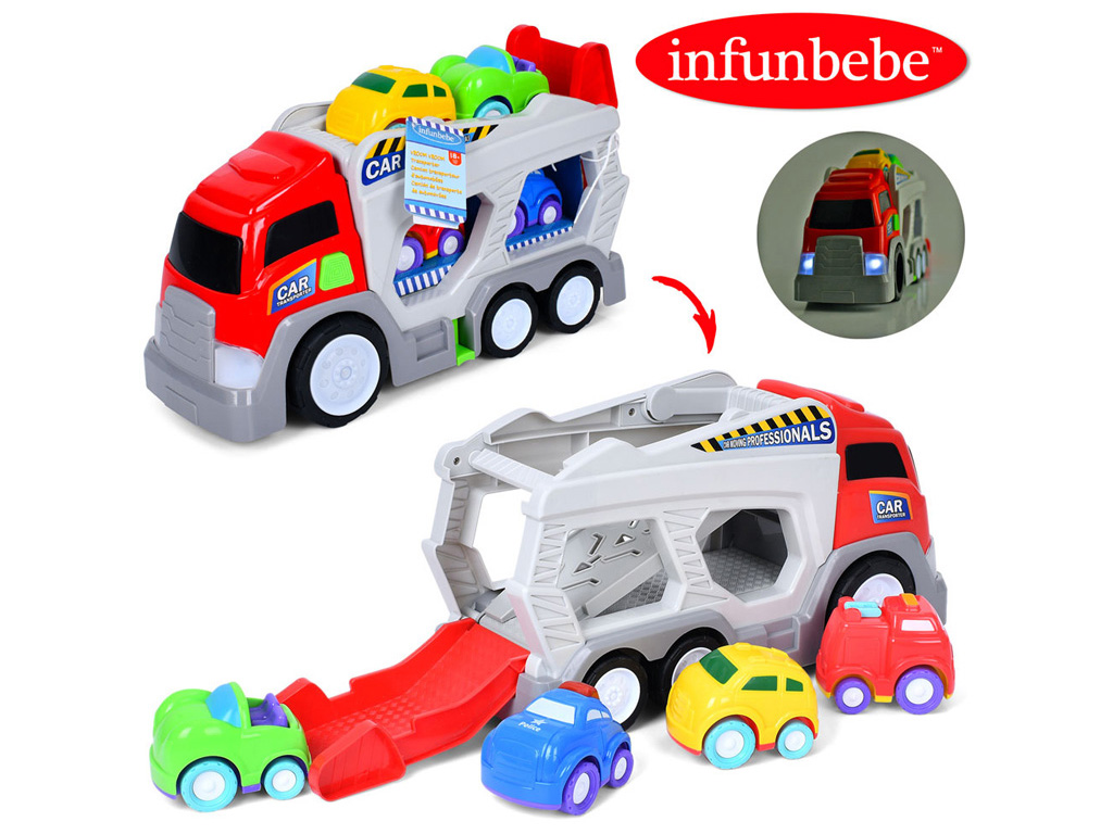 Трейлер с машинками LS2888, светится и звучит, Infunbebe