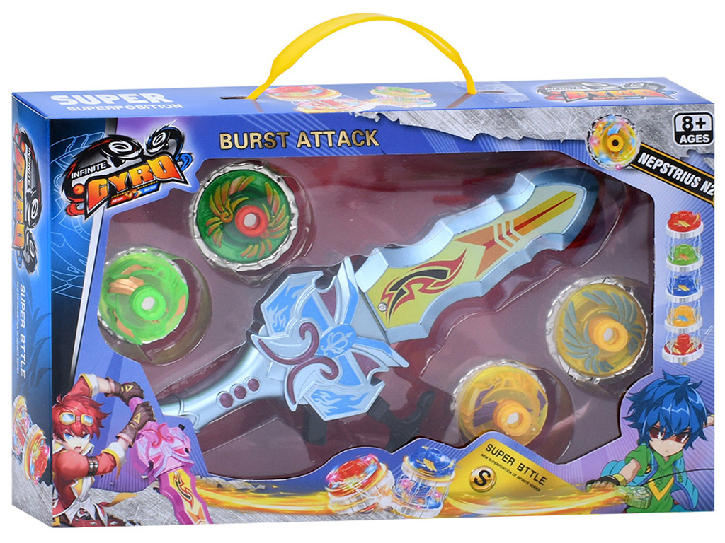 Игра BBL LSD169B, волчок 2шт, на запуске с меча, микс видов