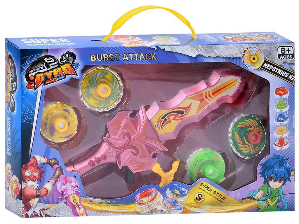Игра BBL LSD169B, волчок 2шт, на запуске с меча, микс видов