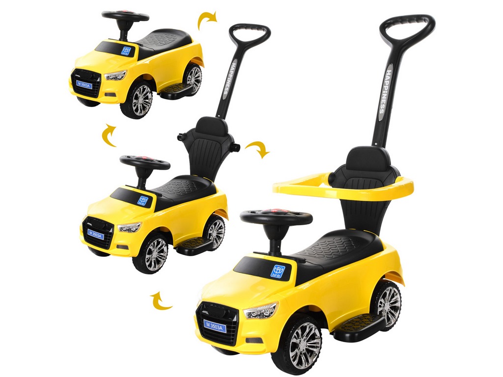 Каталка-толокар з батьківською ручкою 2в1. Bambi M 3503A-6