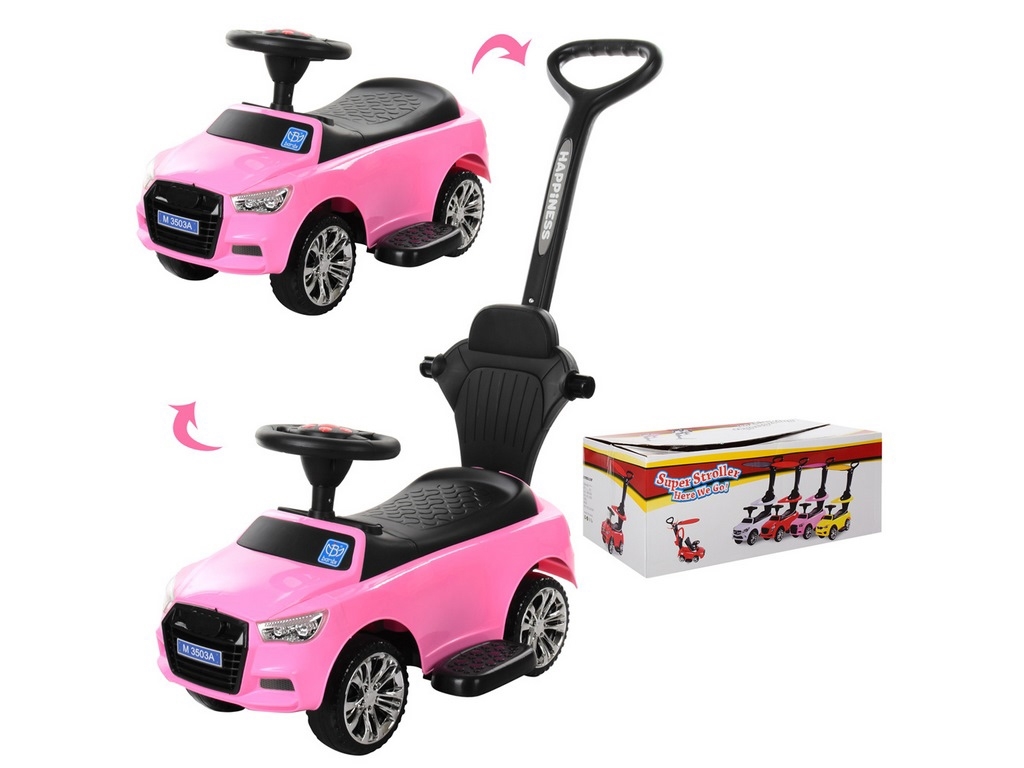 Каталка-толокар з батьківською ручкою 2в1. Bambi M 3503A-8