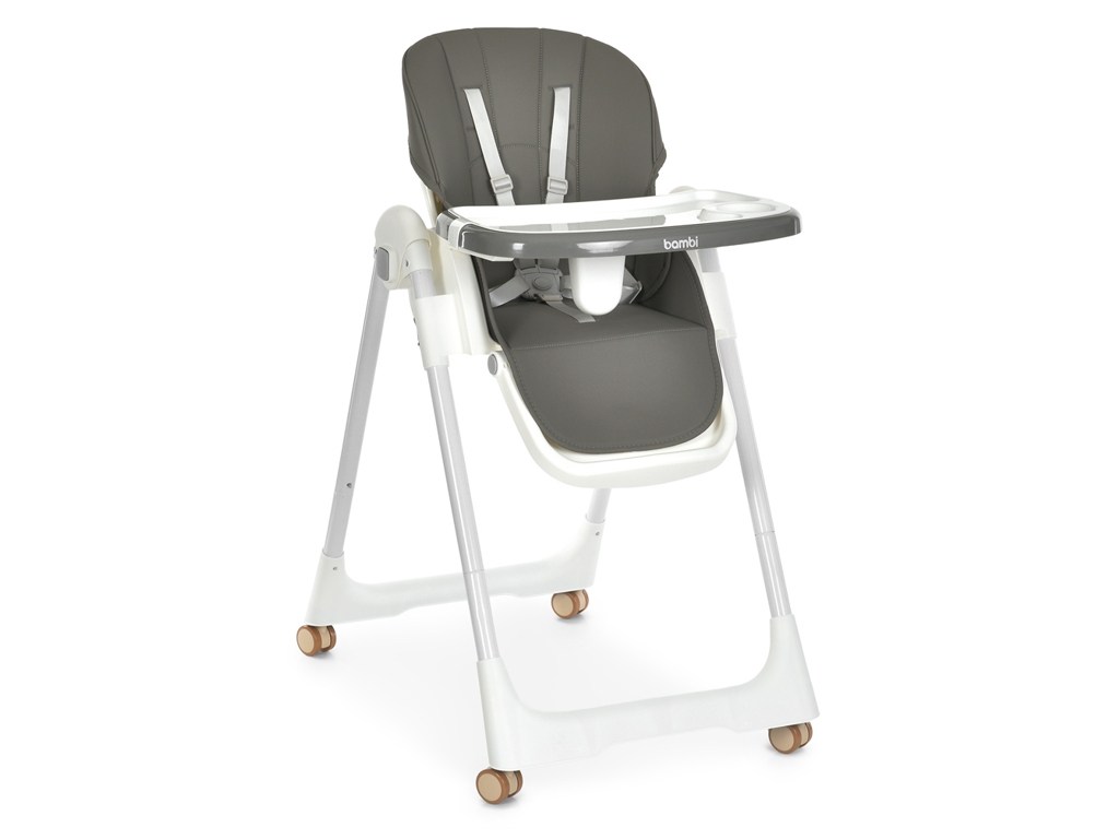Дитячий стульчик для годування Bambi M 5673 Gray, 8 положень висоти, 2 положення спинки, сірий