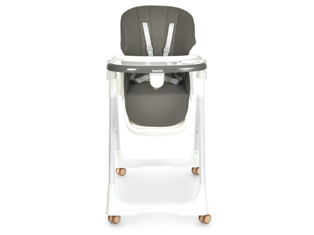 Дитячий стульчик для годування Bambi M 5673 Gray, 8 положень висоти, 2 положення спинки, сірий