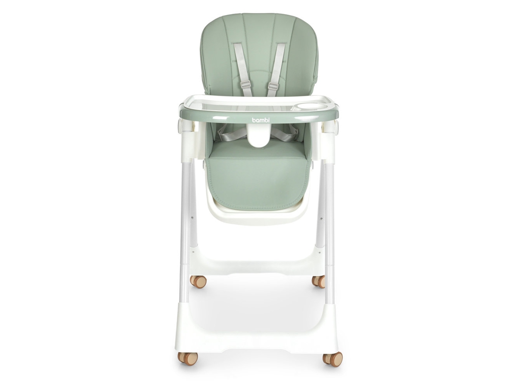 Дитячий стульчик для годування Bambi M 5673 Mint, 8 положень висоти, 2 положення спинки, м'ятний