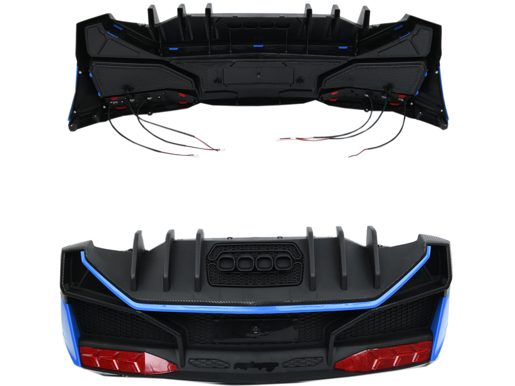 Бампер задній НЕ фарбований синій до машини M 5738. M 5738-REAR BUMPER BLUE