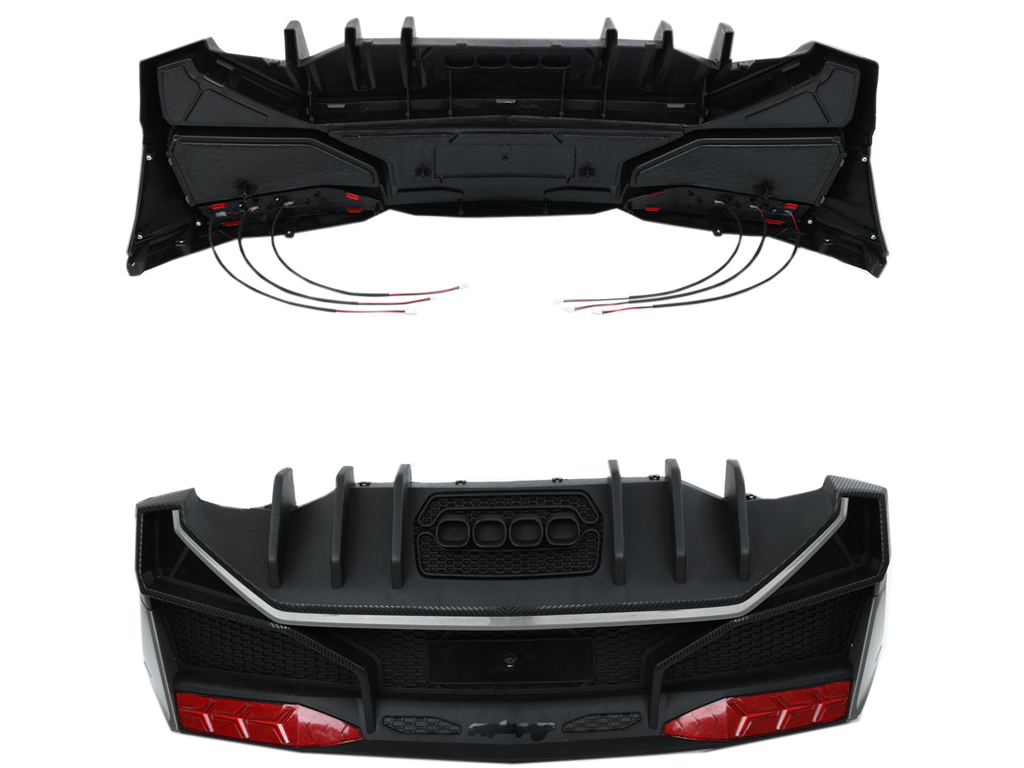 Бампер задній НЕ фарбований сірий до машини M 5738. M 5738-REAR BUMPER GRAY