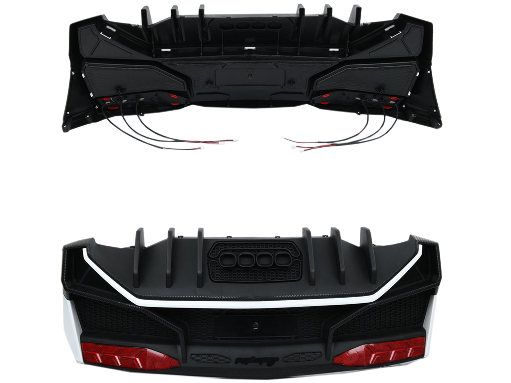Бампер задній НЕ фарбований білий до машини M 5738. M 5738-REAR BUMPER WHITE