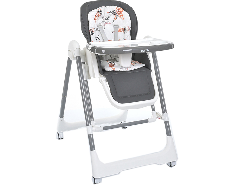 Стульчик для кормления 2в1 с механическим закачиванием. Bambi M 5897 Gray